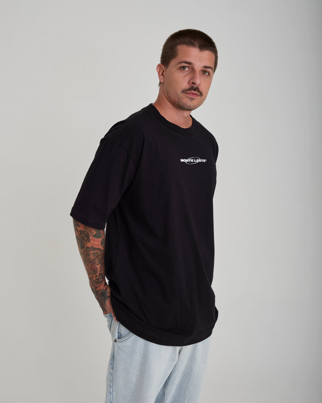 T-Shirt Oversized Printed Oil - Black