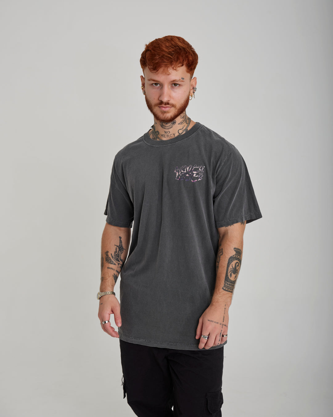 T-Shirt Regular Printed - Butterfly Gray Washed