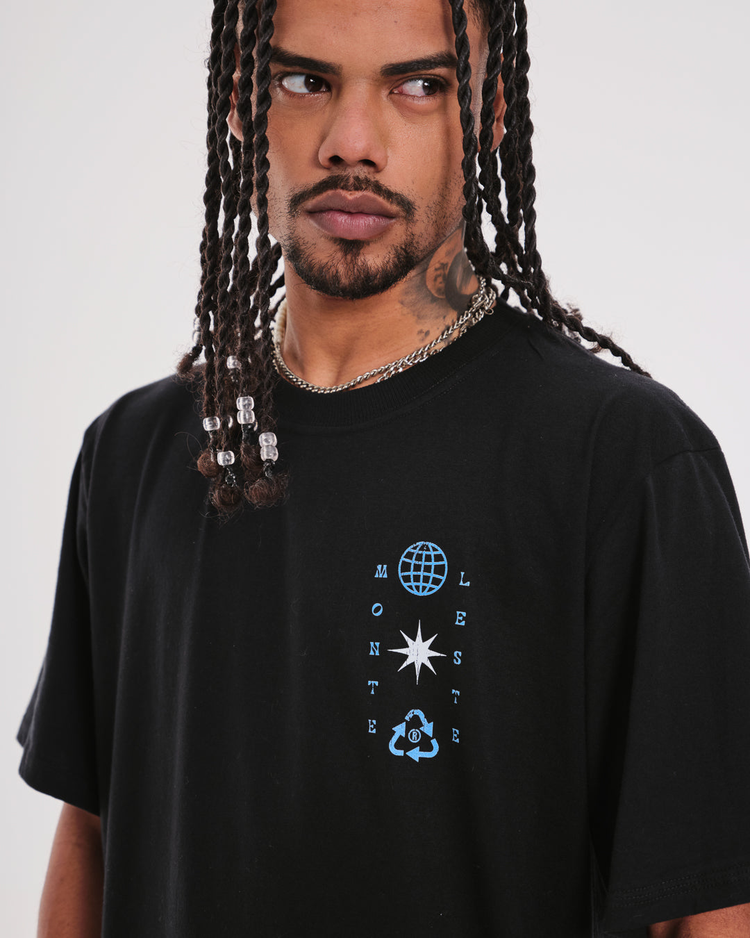 T-Shirt Regular Printed - SOS Black