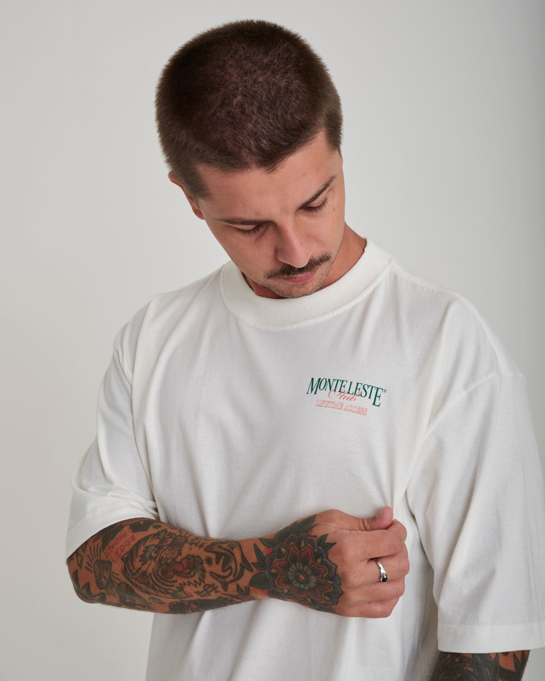 T-Shirt Oversized Printed Club - Off White