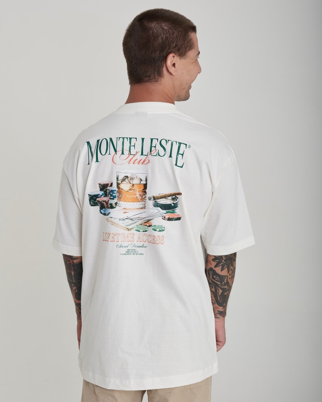 T-Shirt Oversized Printed Club - Off White