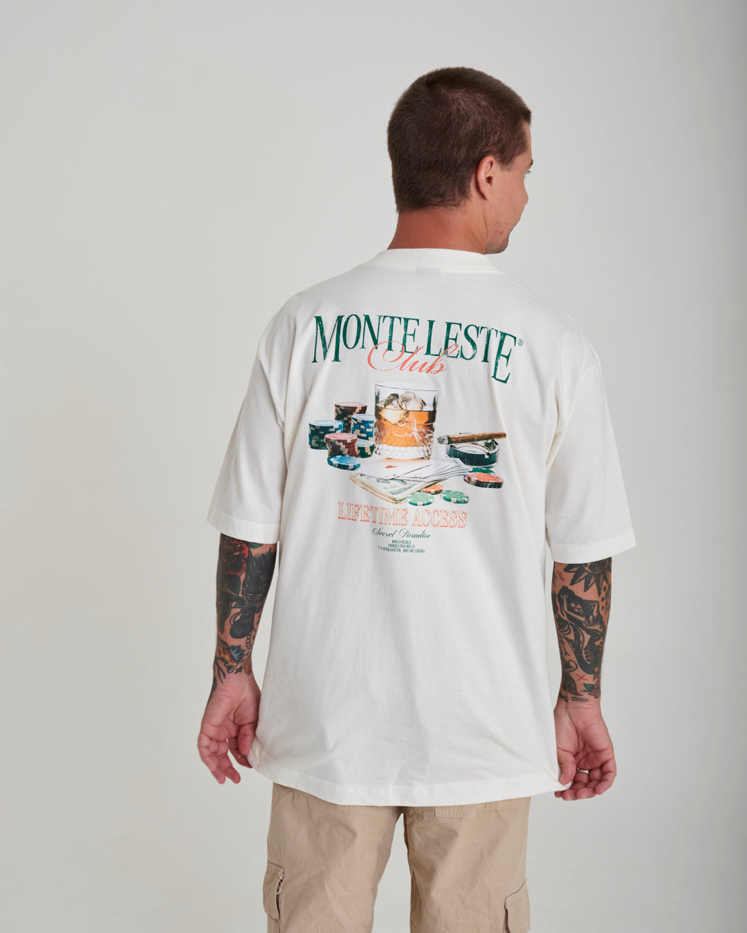 T-Shirt Oversized Printed Club - Off White