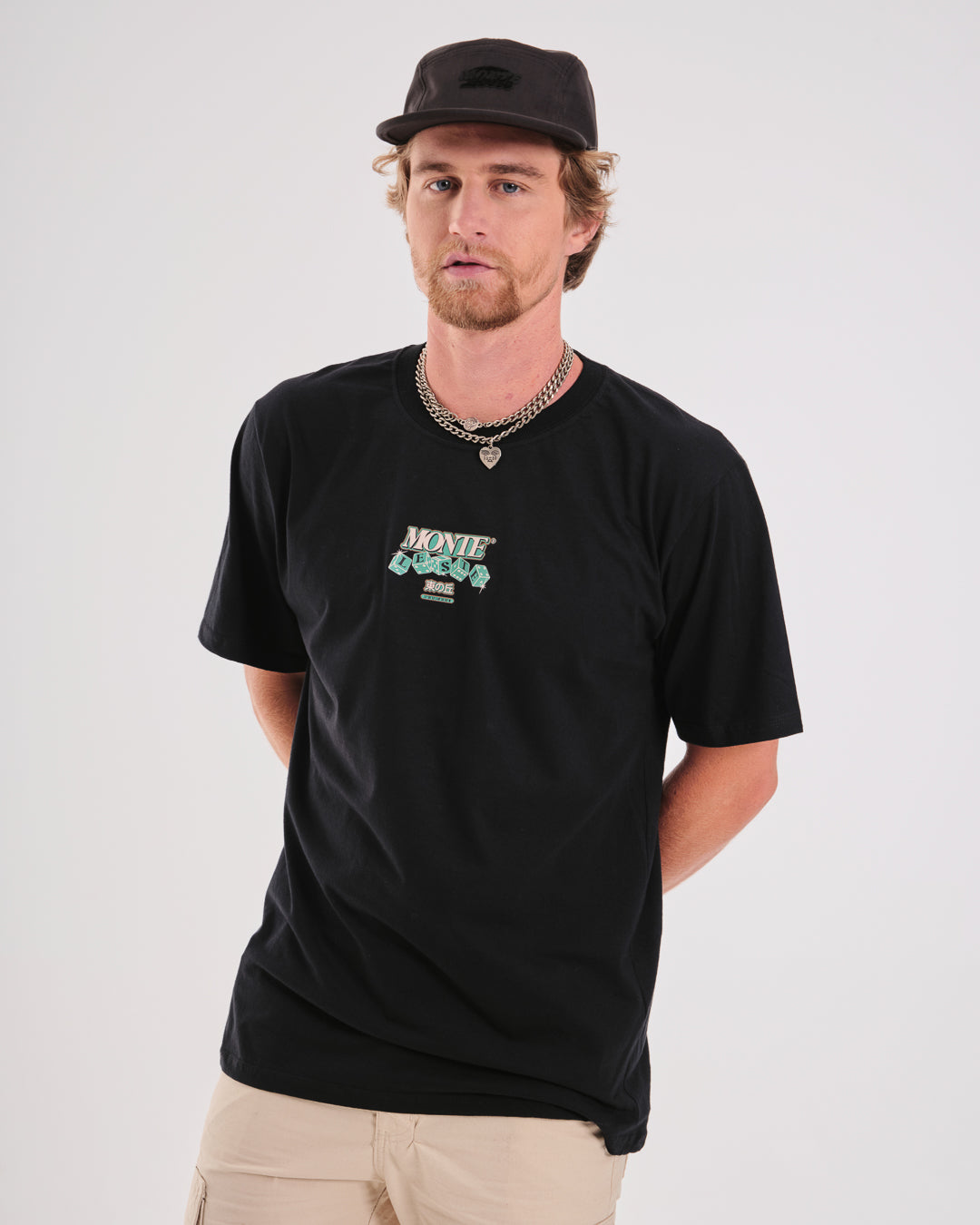 T-Shirt Regular Printed - Dice Black