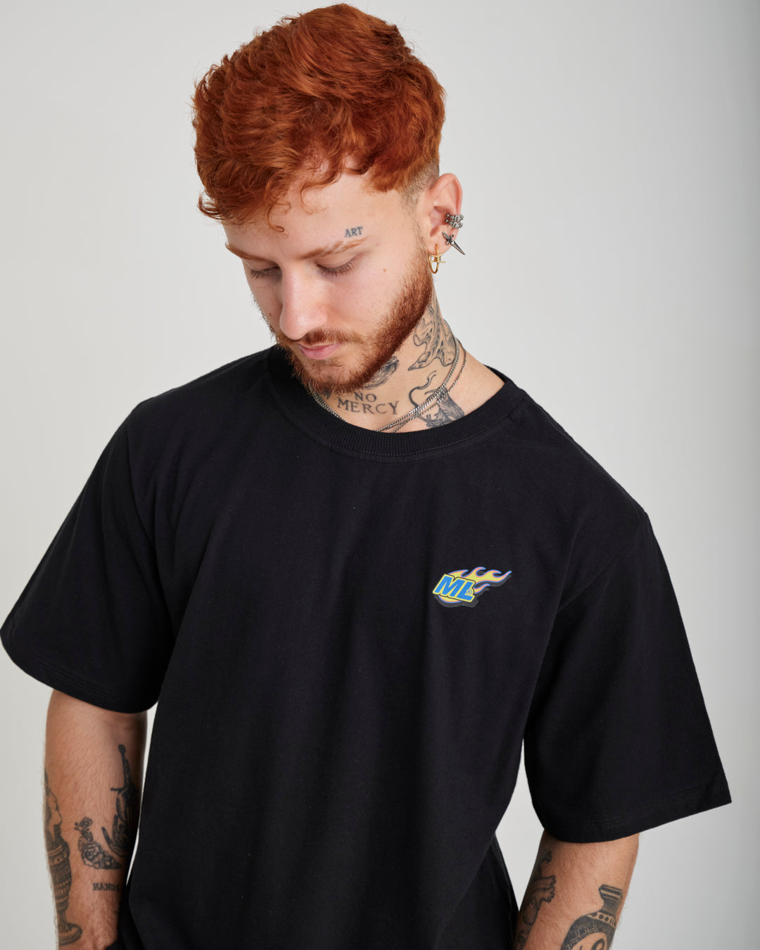 T-Shirt Regular Printed - Fuego Black