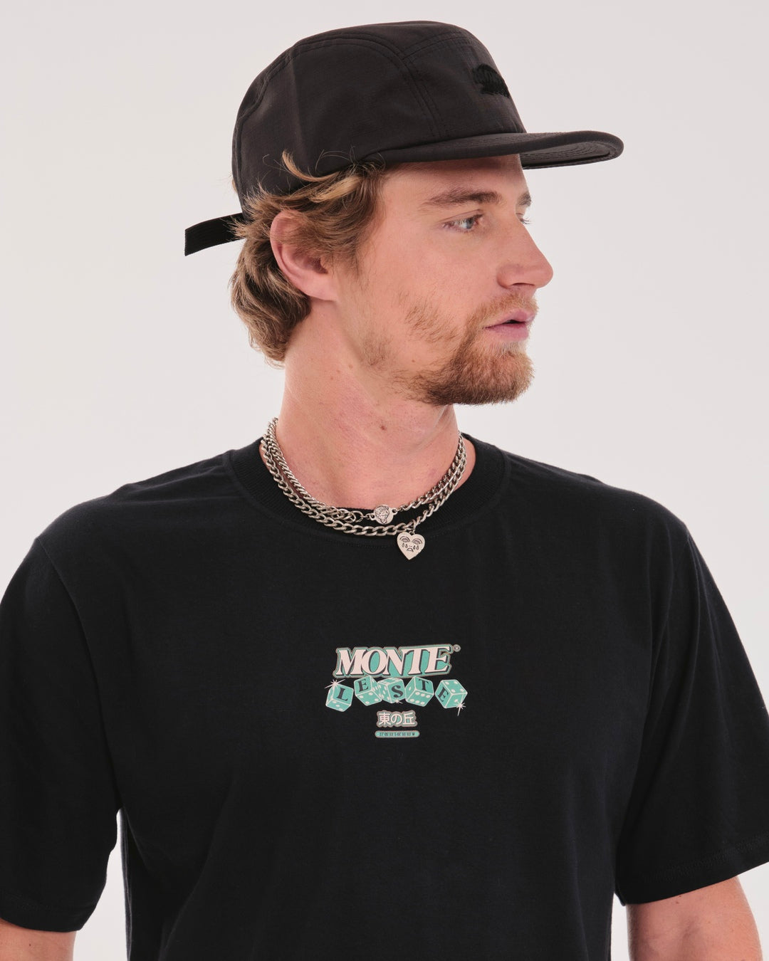 T-Shirt Regular Printed - Dice Black