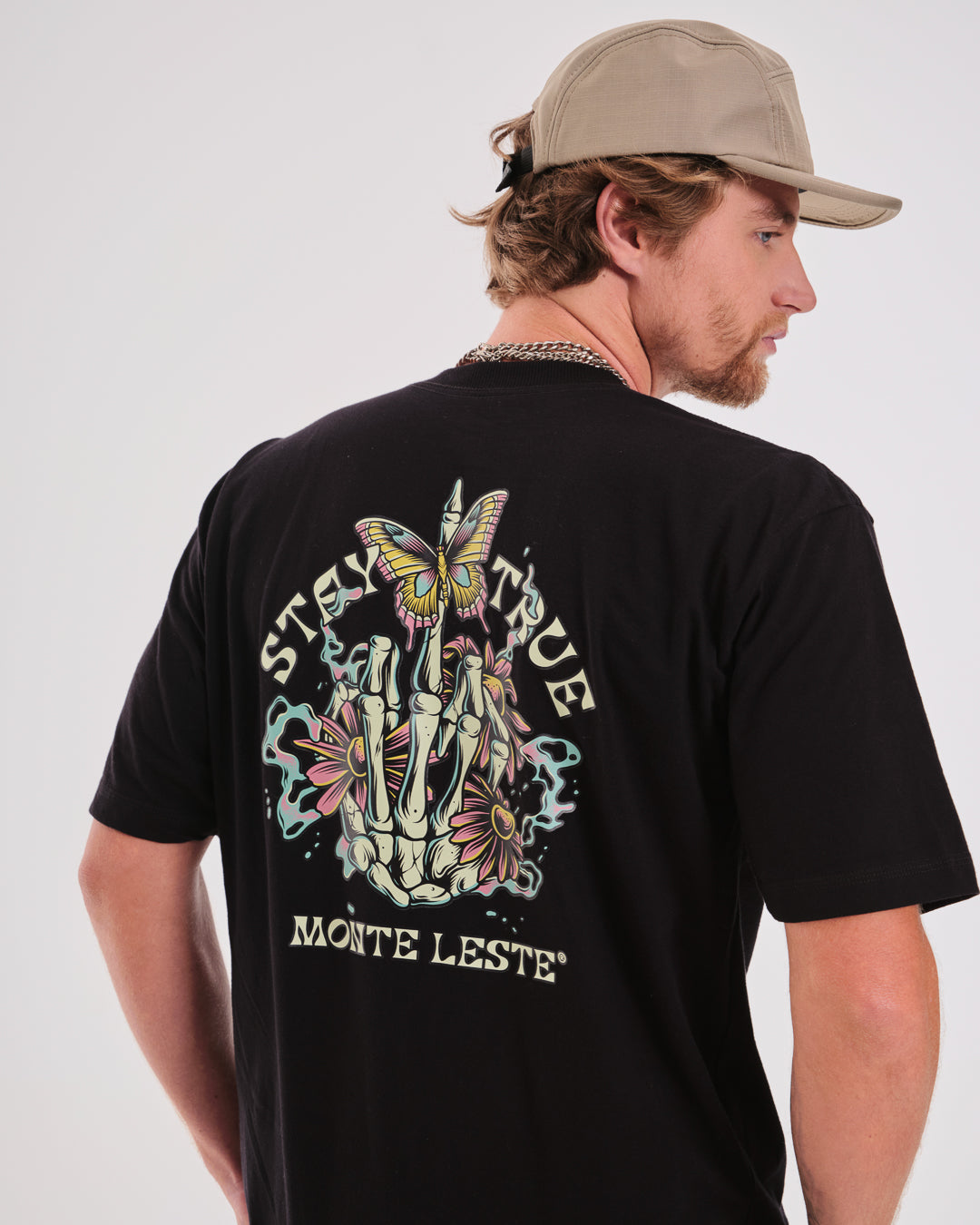 T-Shirt Oversized Printed True - Black