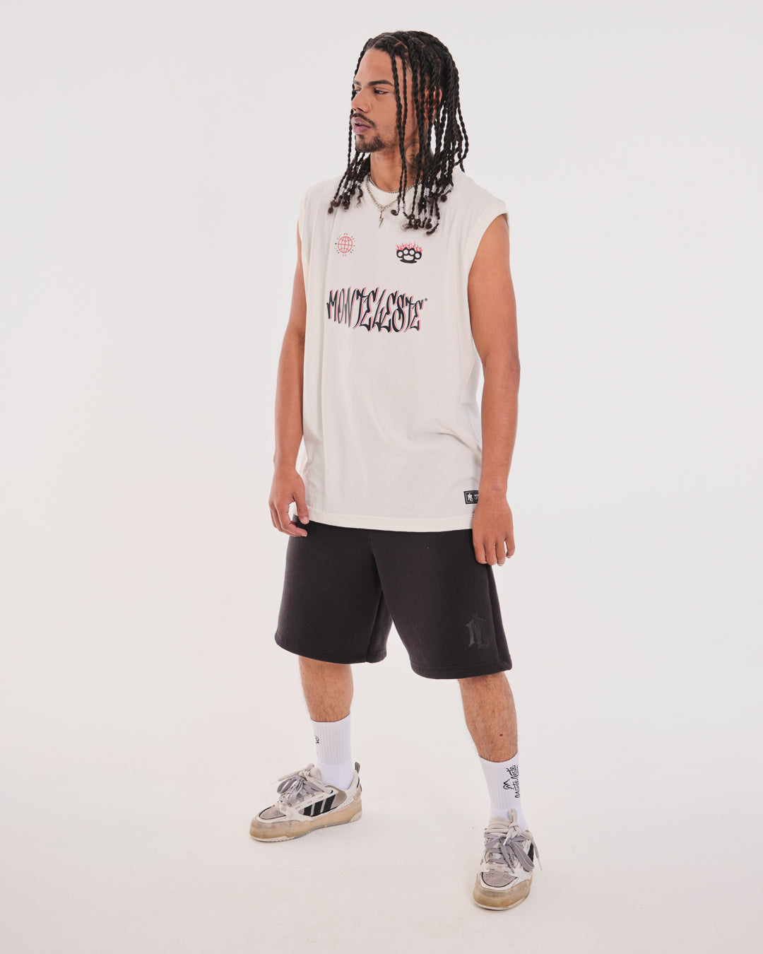 Tank Top Oversized Printed - 30 Off White