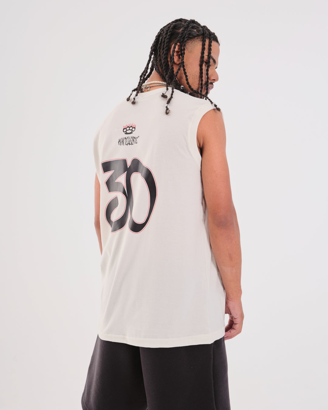 Tank Top Oversized Printed - 30 Off White