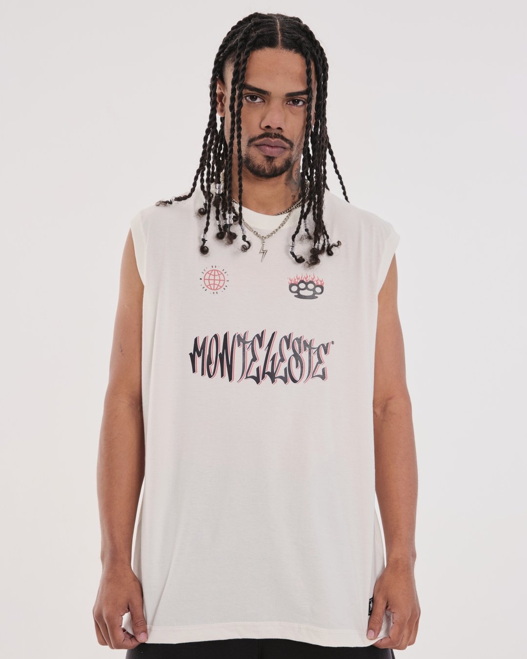 Tank Top Oversized Printed - 30 Off White