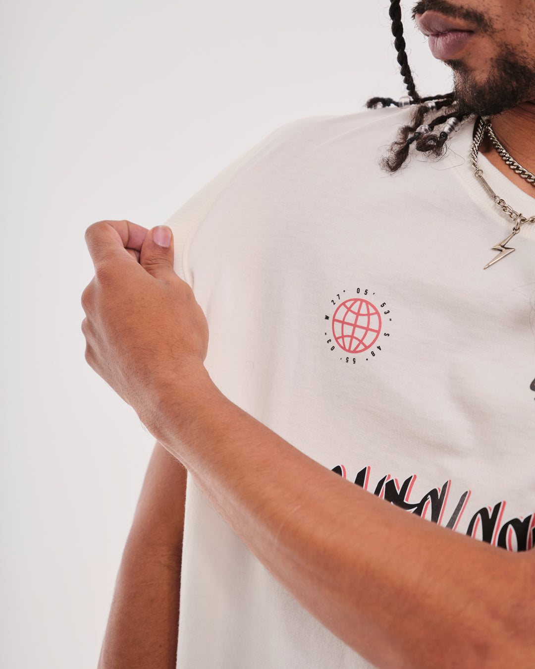Tank Top Oversized Printed - 30 Off White