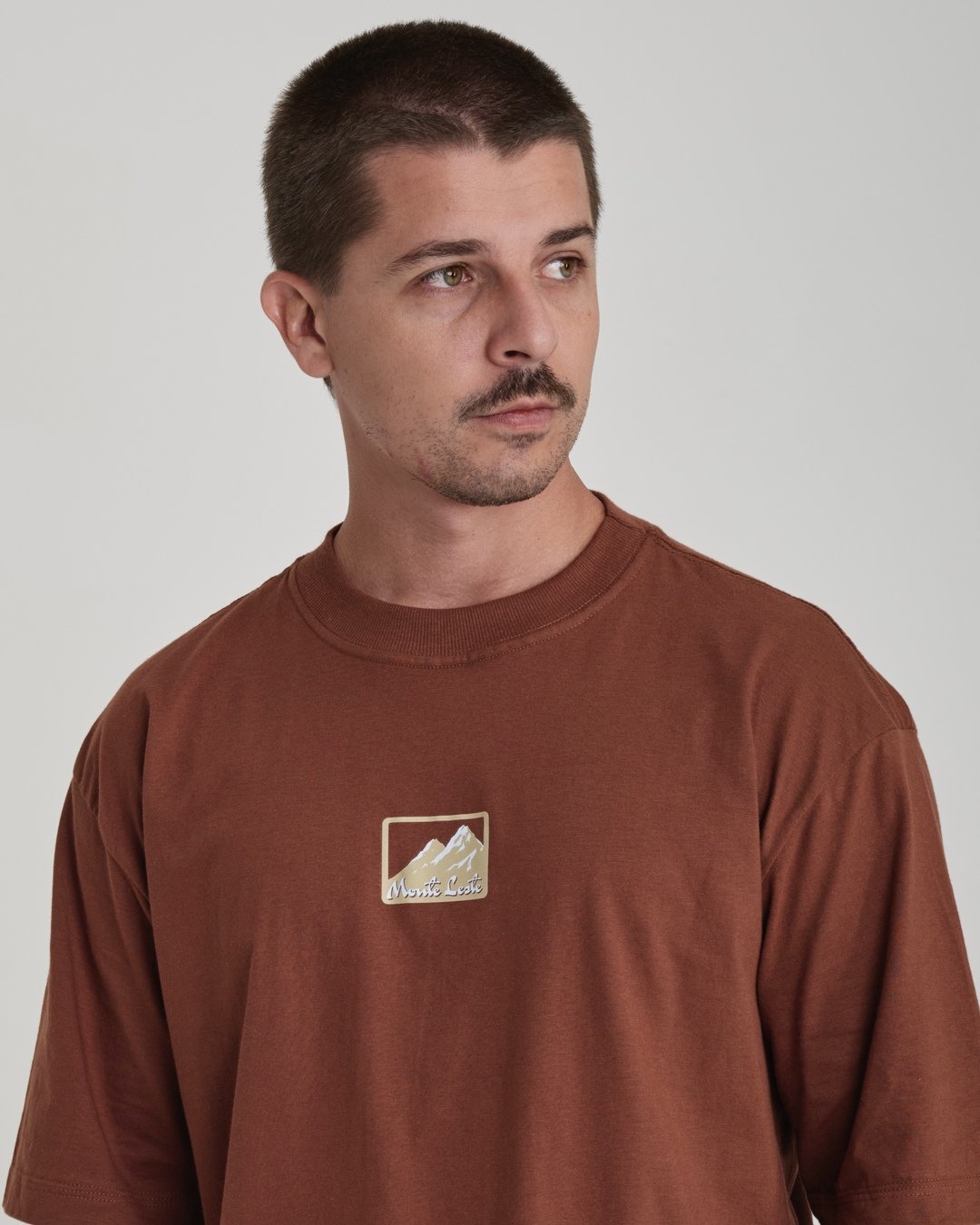 T-Shirt Oversized Printed Mont - Brown