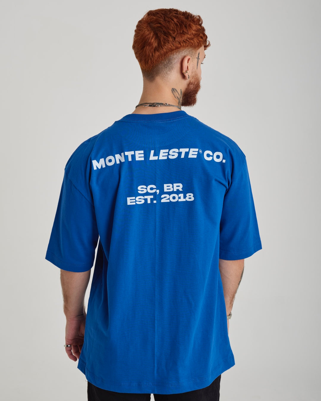 T-Shirt Oversized Printed Company - Blue Royal