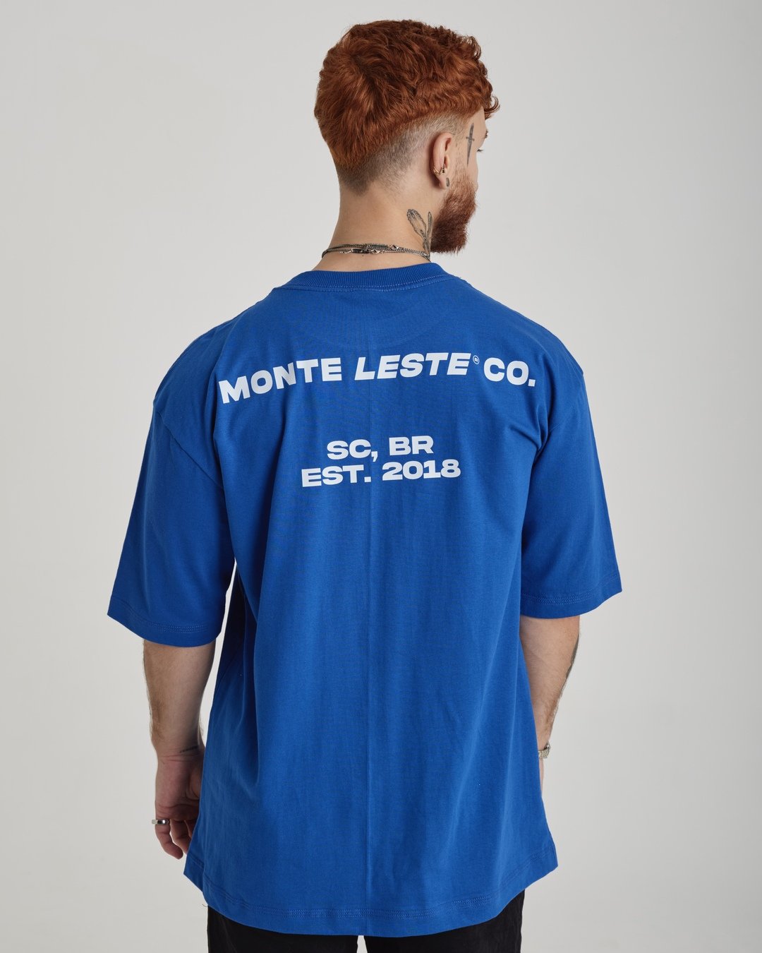 T-Shirt Oversized Printed Company - Blue Royal