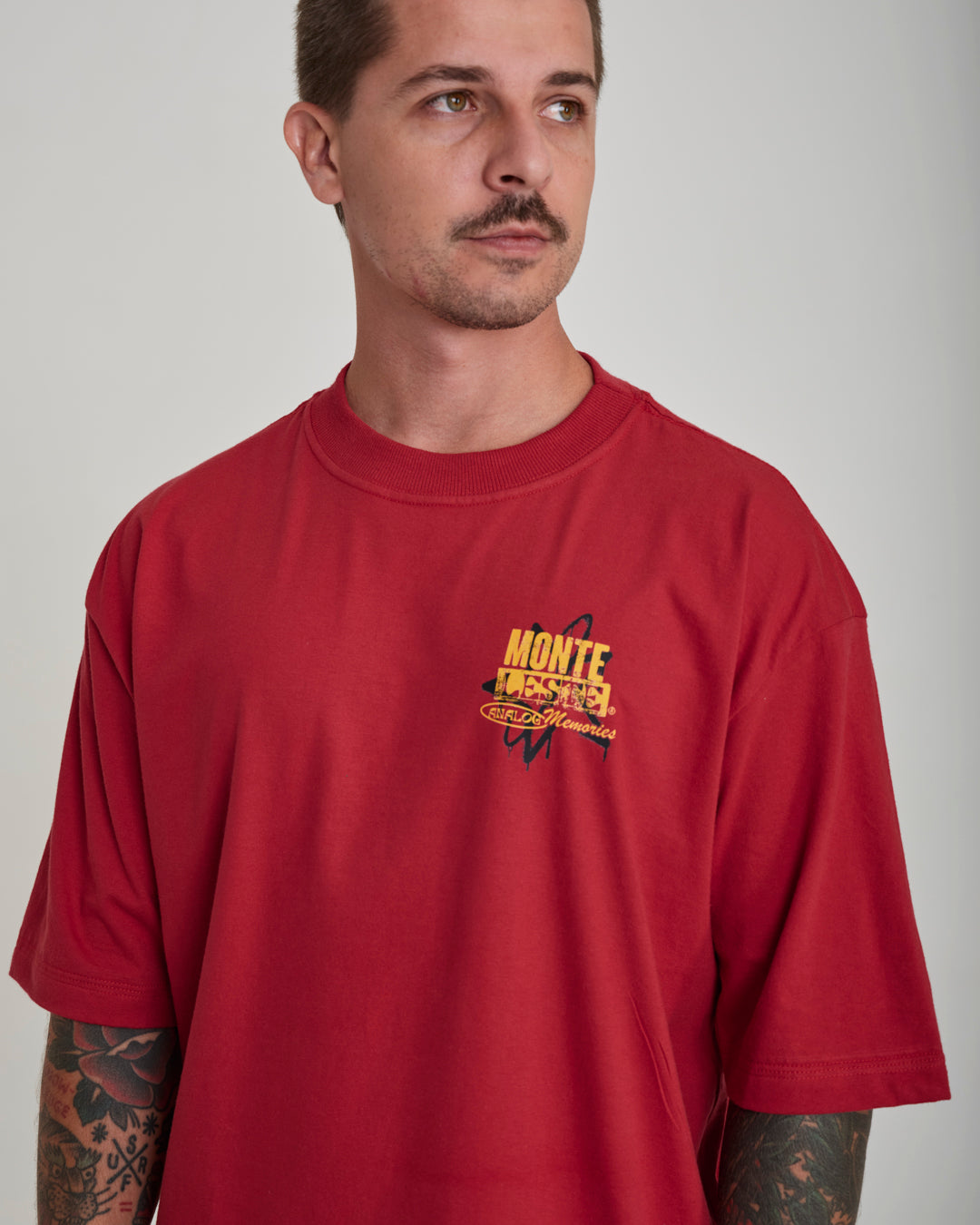 T-Shirt Oversized Printed Memories - Red