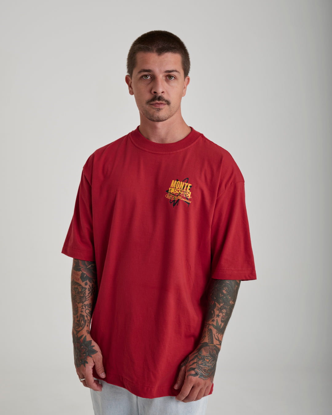 T-Shirt Oversized Printed Memories - Red