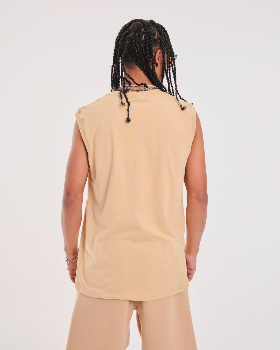 Tank Top Oversized Plain - Sand