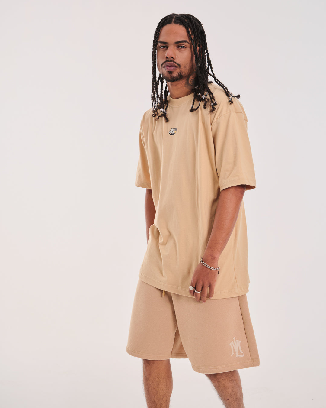 Shorts Oversized de Sweatshirt - Sand