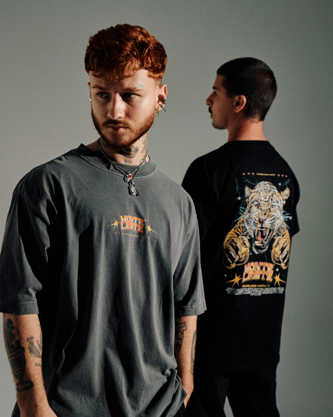 T-Shirt Oversized Printed Fearless - Black