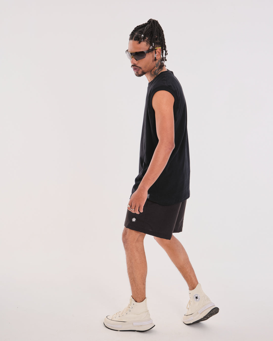 Tank Top Oversized Plain - Black