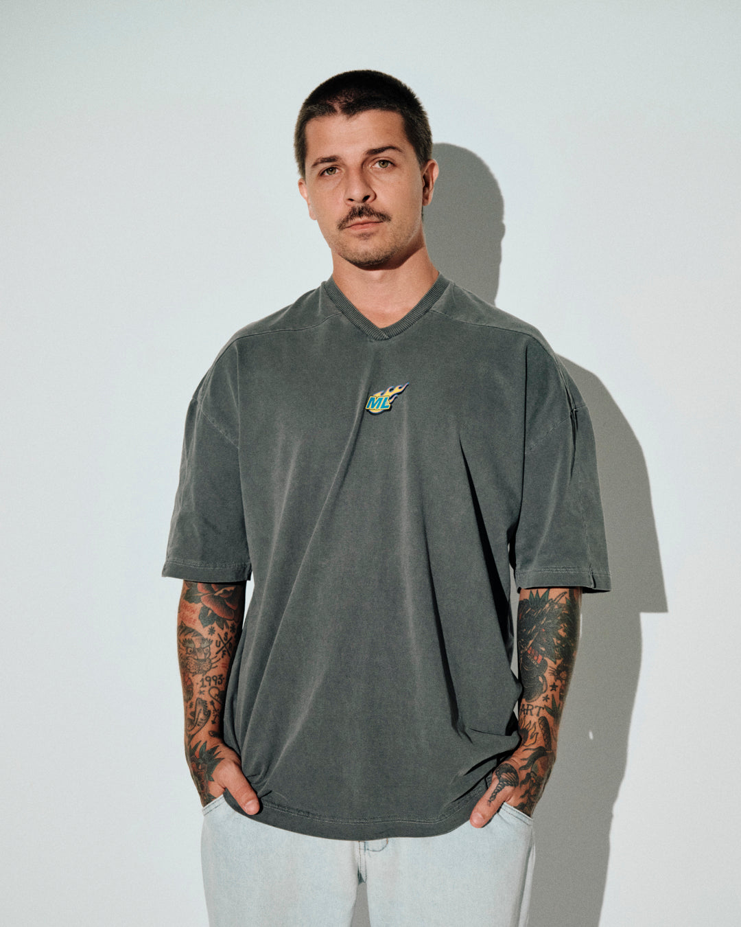 T-Shirt Jersey Oversized - Fuego Gray Washed