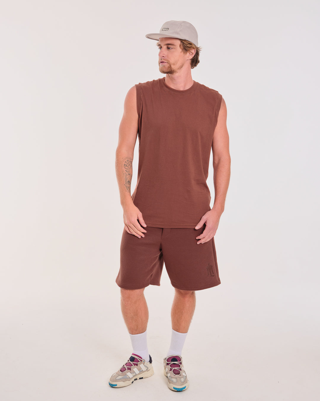 Shorts Oversized de Sweatshirt - Brown