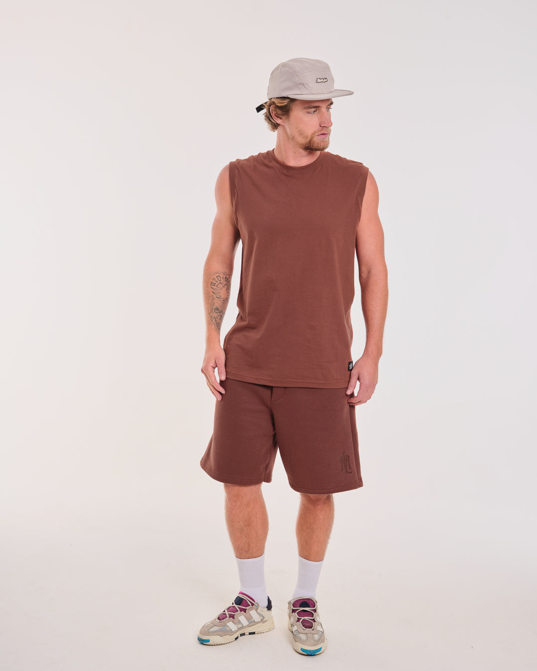 Tank Top Oversized Plain - Brown