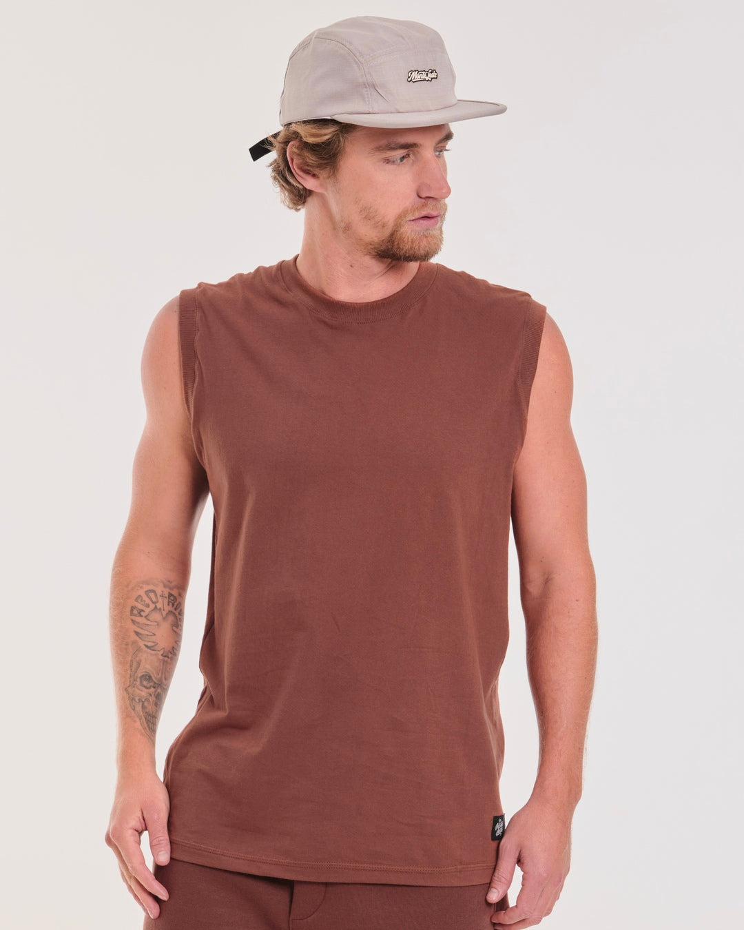 Tank Top Oversized Plain - Brown