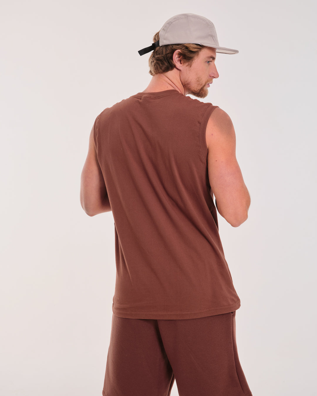 Tank Top Oversized Plain - Brown