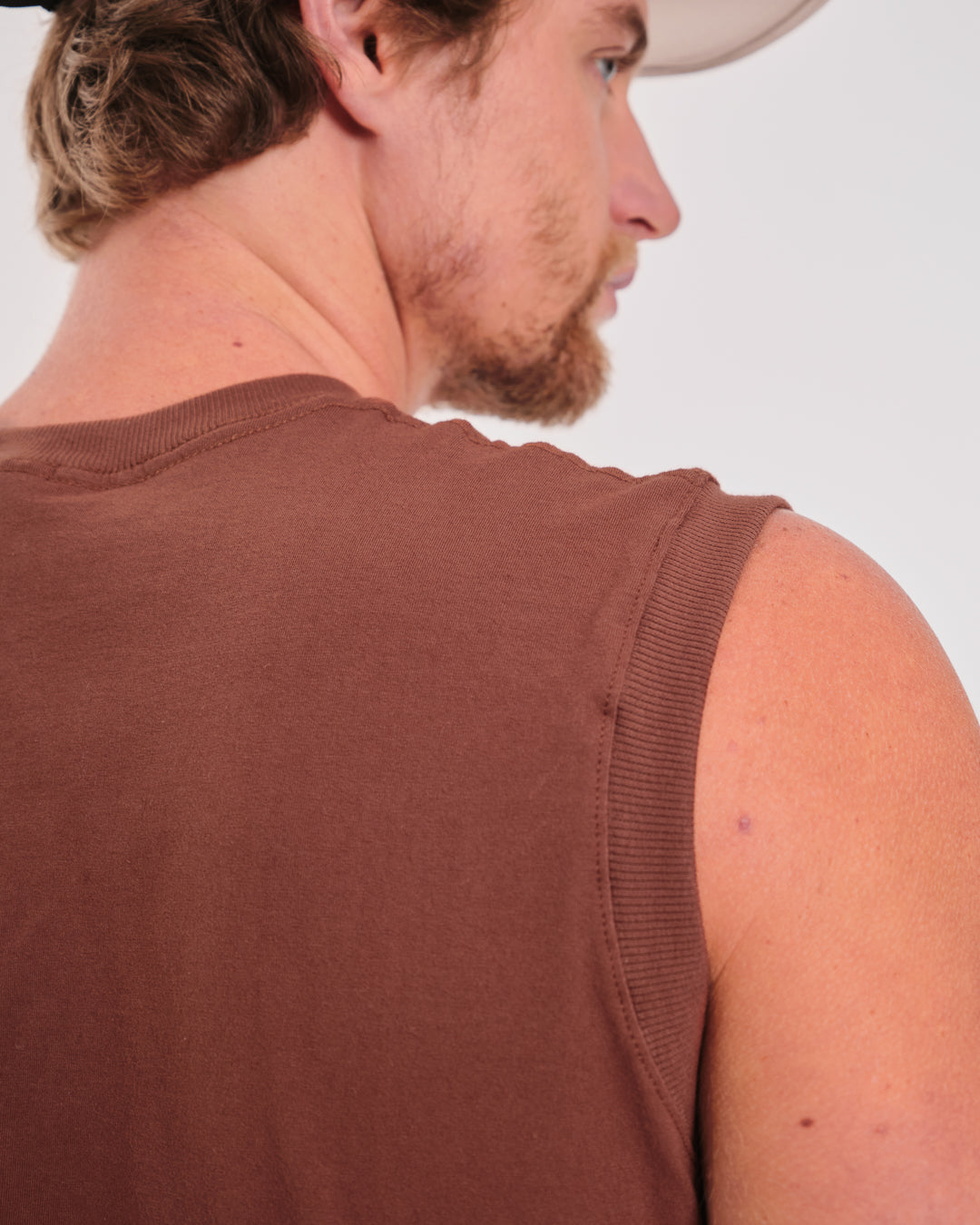 Tank Top Oversized Plain - Brown