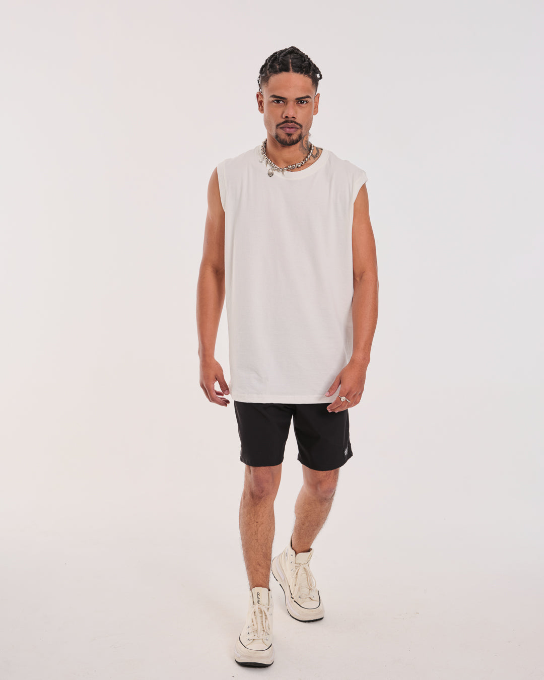 Tank Top Oversized Plain - Off White