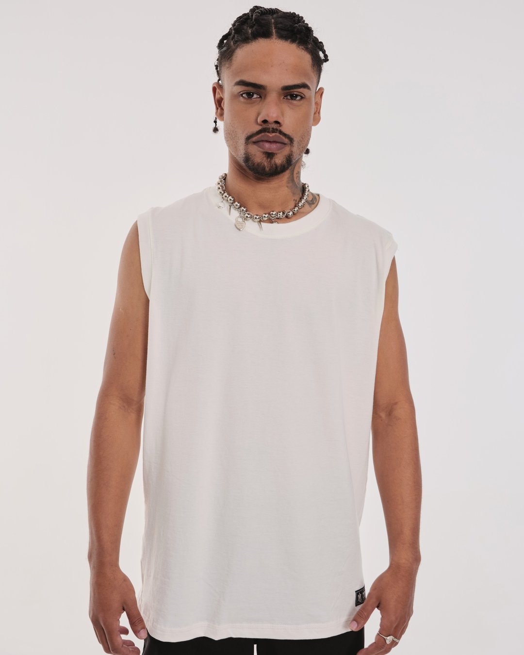 Tank Top Oversized Plain - Off White