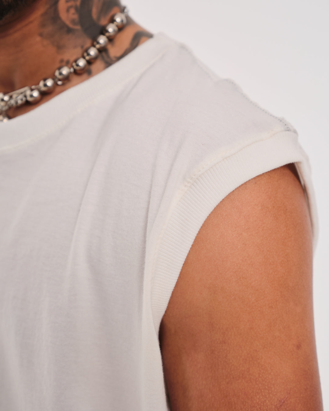 Tank Top Oversized Plain - Off White