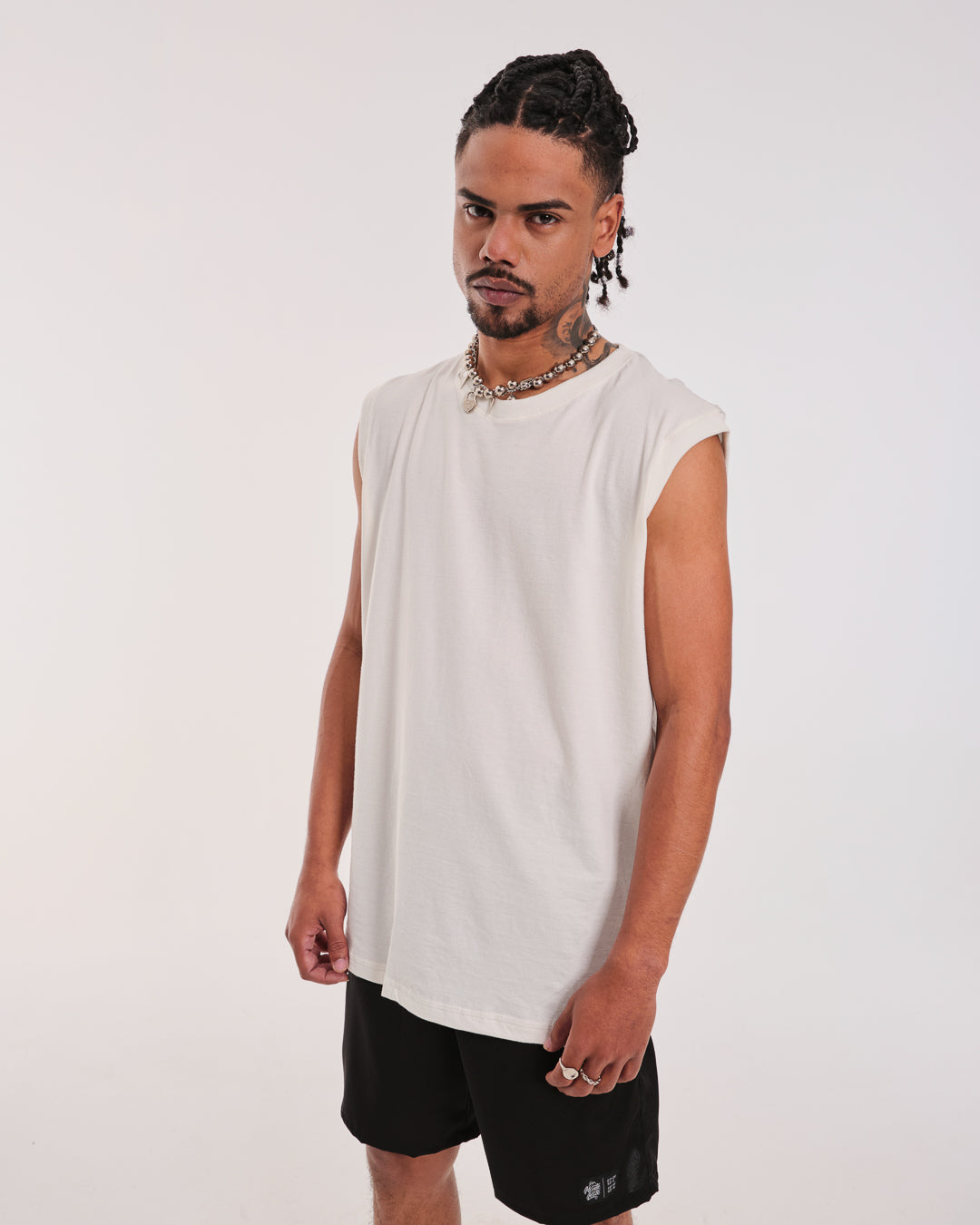 Tank Top Oversized Plain - Off White