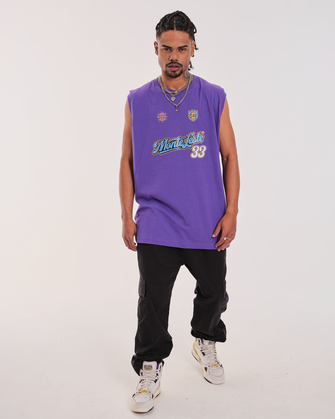 Tank Top Oversized Printed - 33 Purple