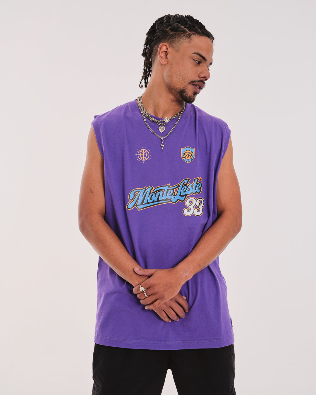 Tank Top Oversized Printed - 33 Purple