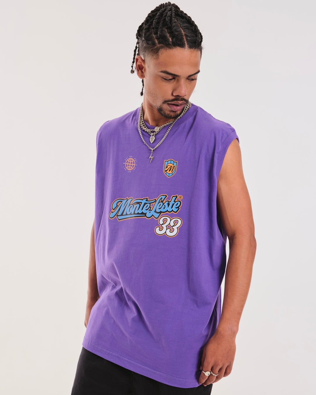 Tank Top Oversized Printed - 33 Purple