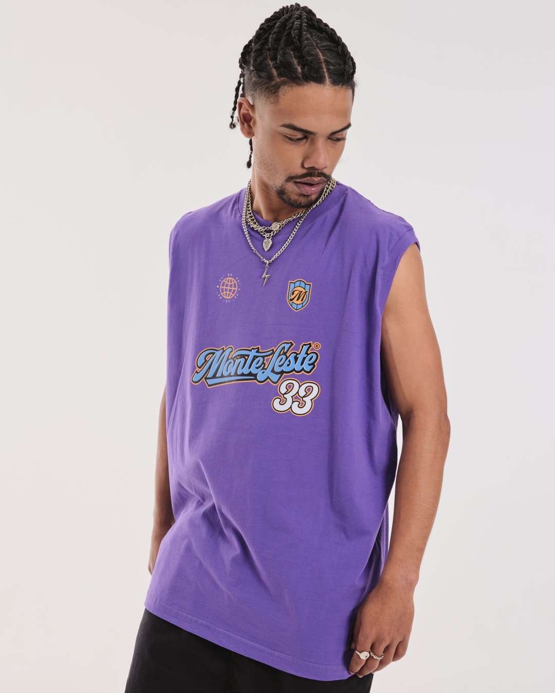 Tank Top Oversized Printed - 33 Purple