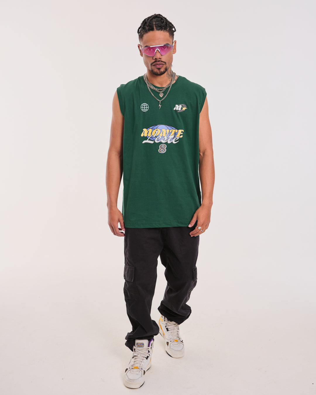 Tank Top Oversized Printed - 8 Green
