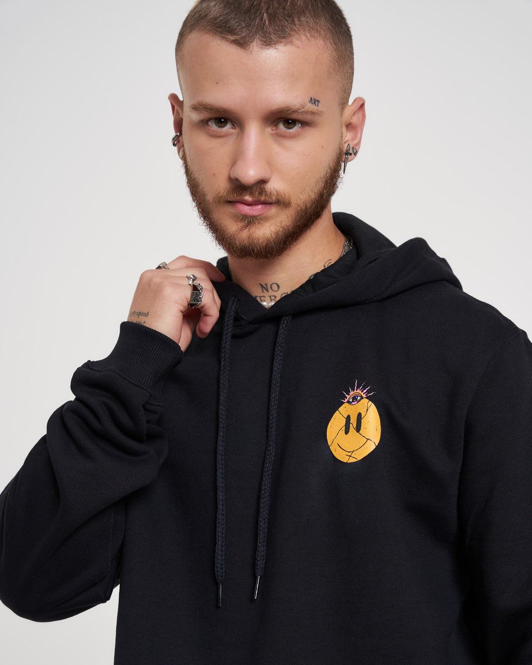 Sweatshirt Kangaroo Hooded - Feelings Black