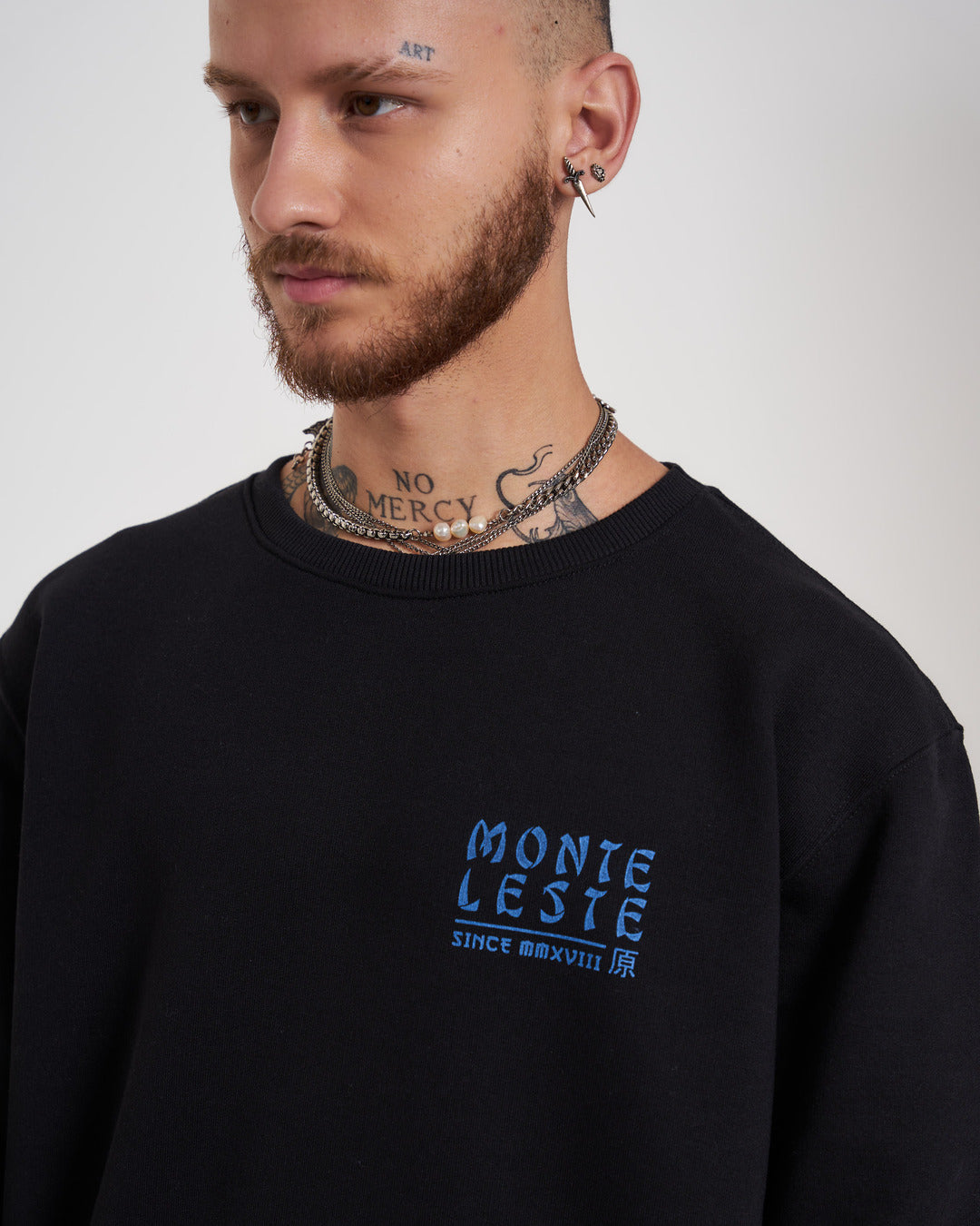 Pullover Sweatshirt Crew Neck - China Black