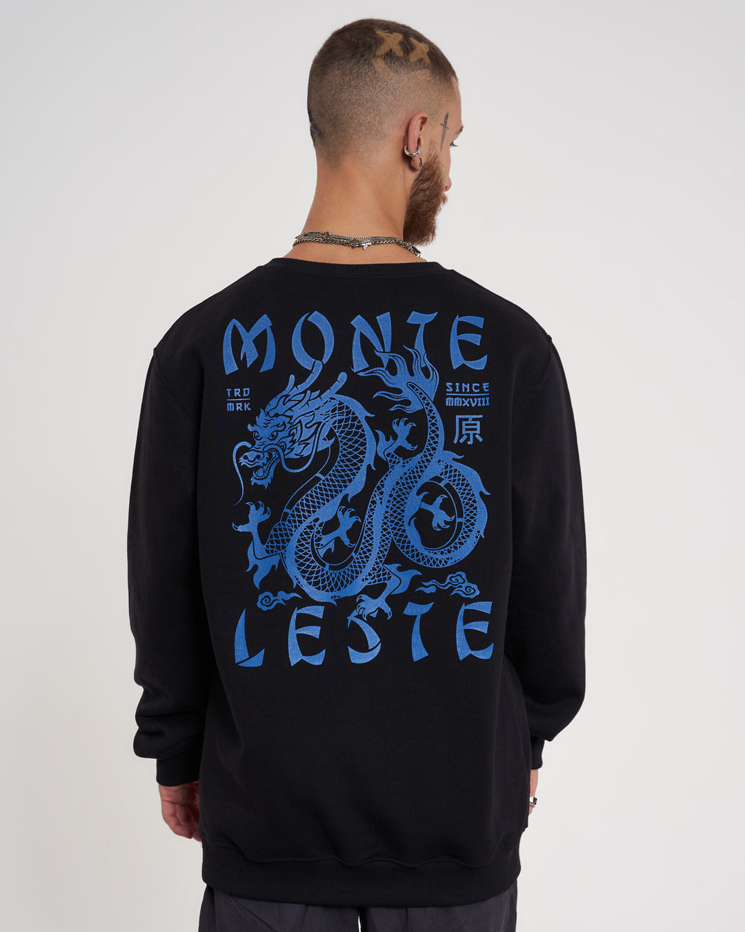 Pullover Sweatshirt Crew Neck - China Black