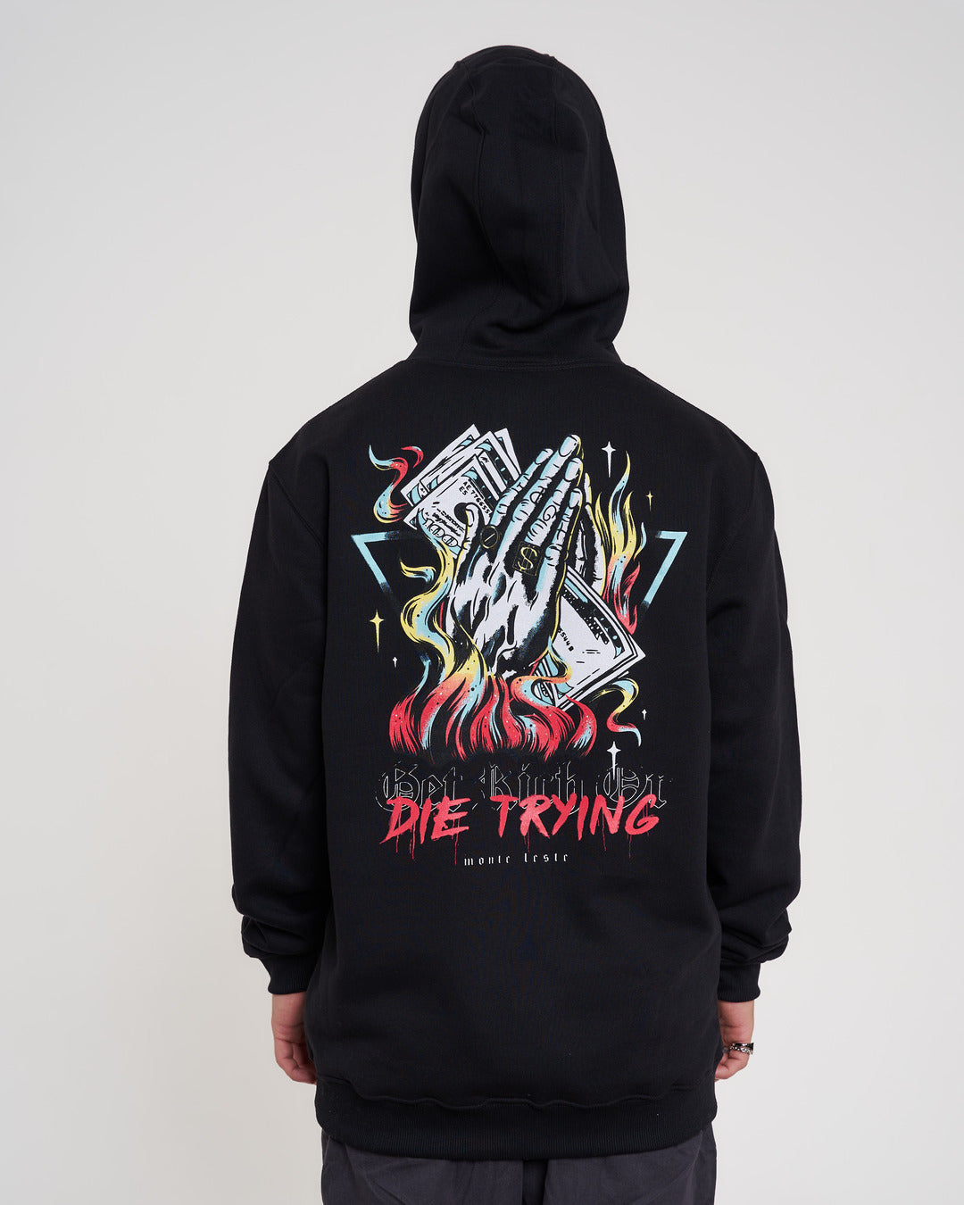 Sweatshirt Kangaroo Hooded - Get Rich Black