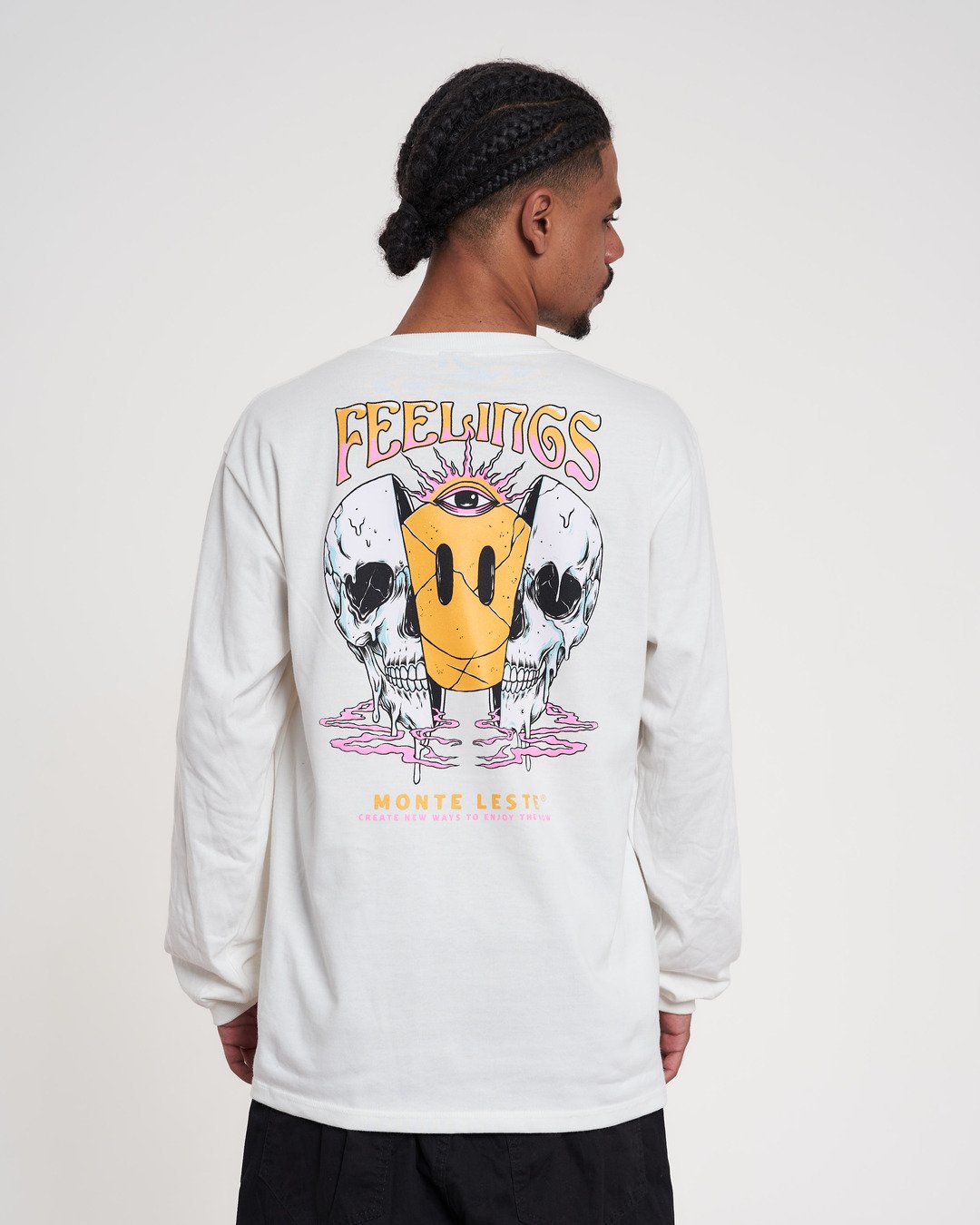Long Sleeve Printed T-Shirt - Feelings Off White