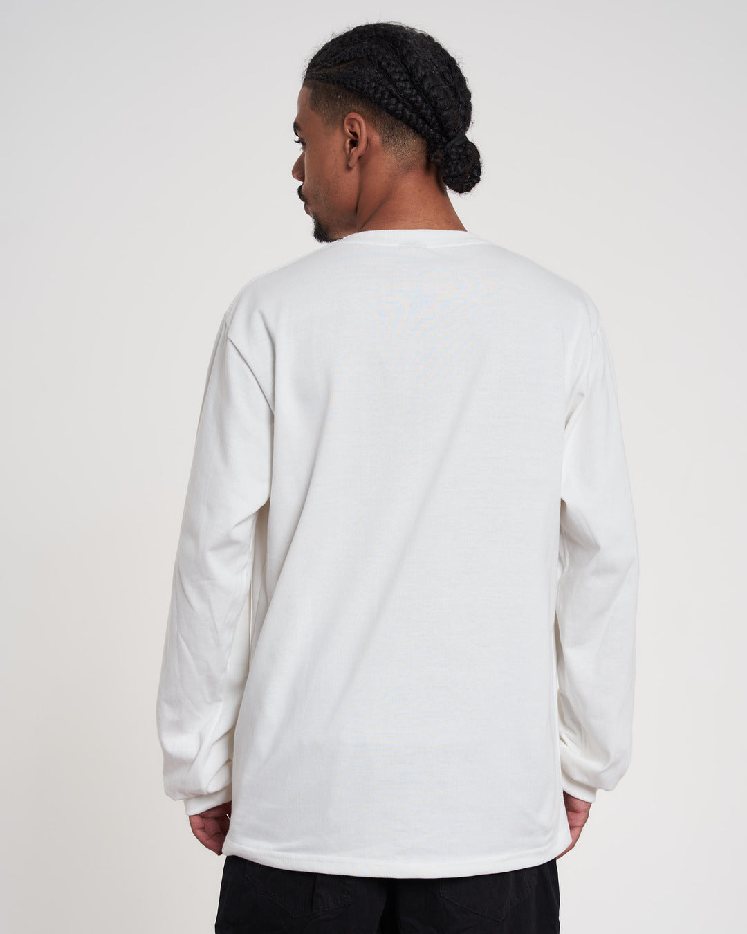 Long Sleeve Plain T-Shirt - Off White