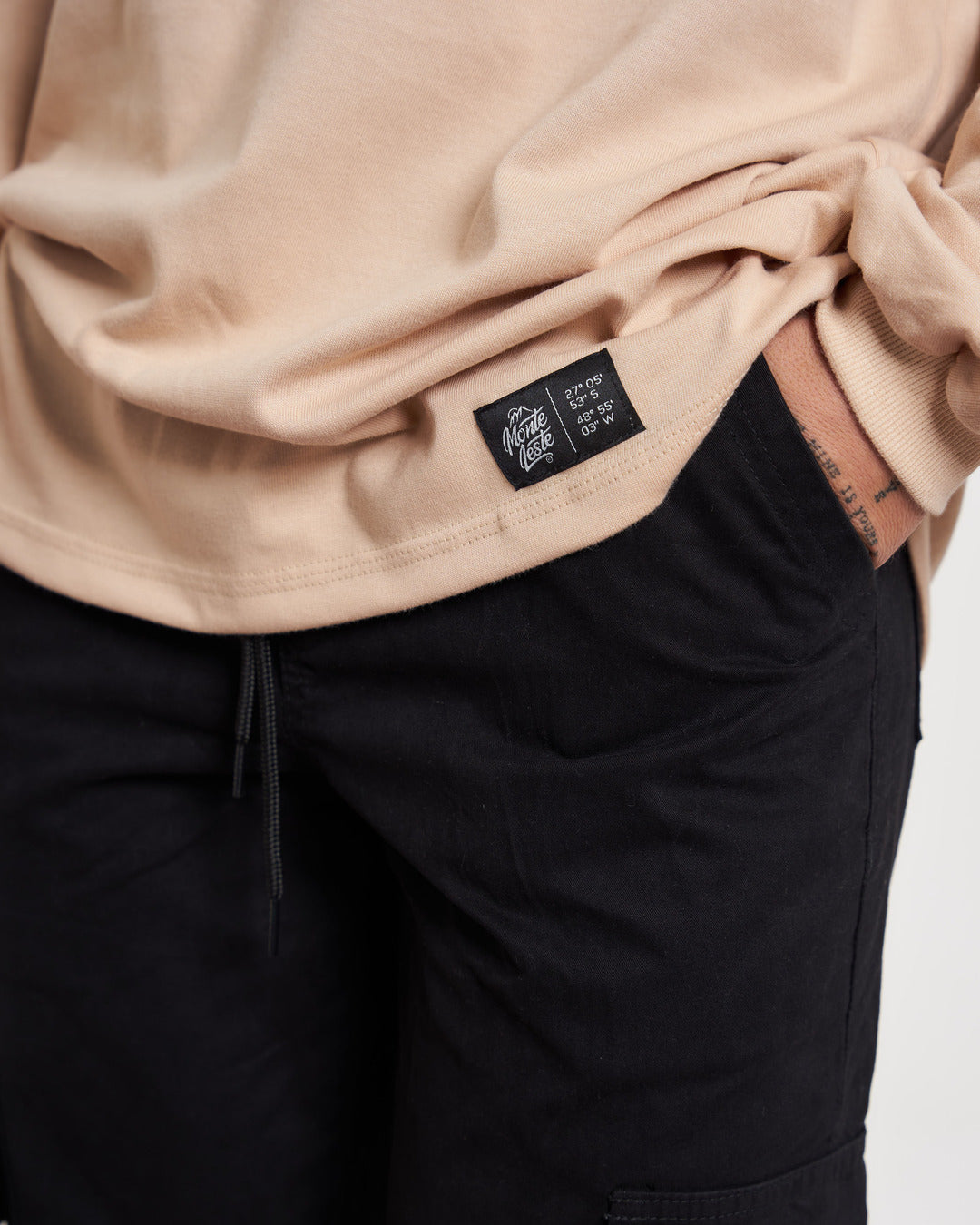 Long Sleeve Plain T-Shirt - Sand