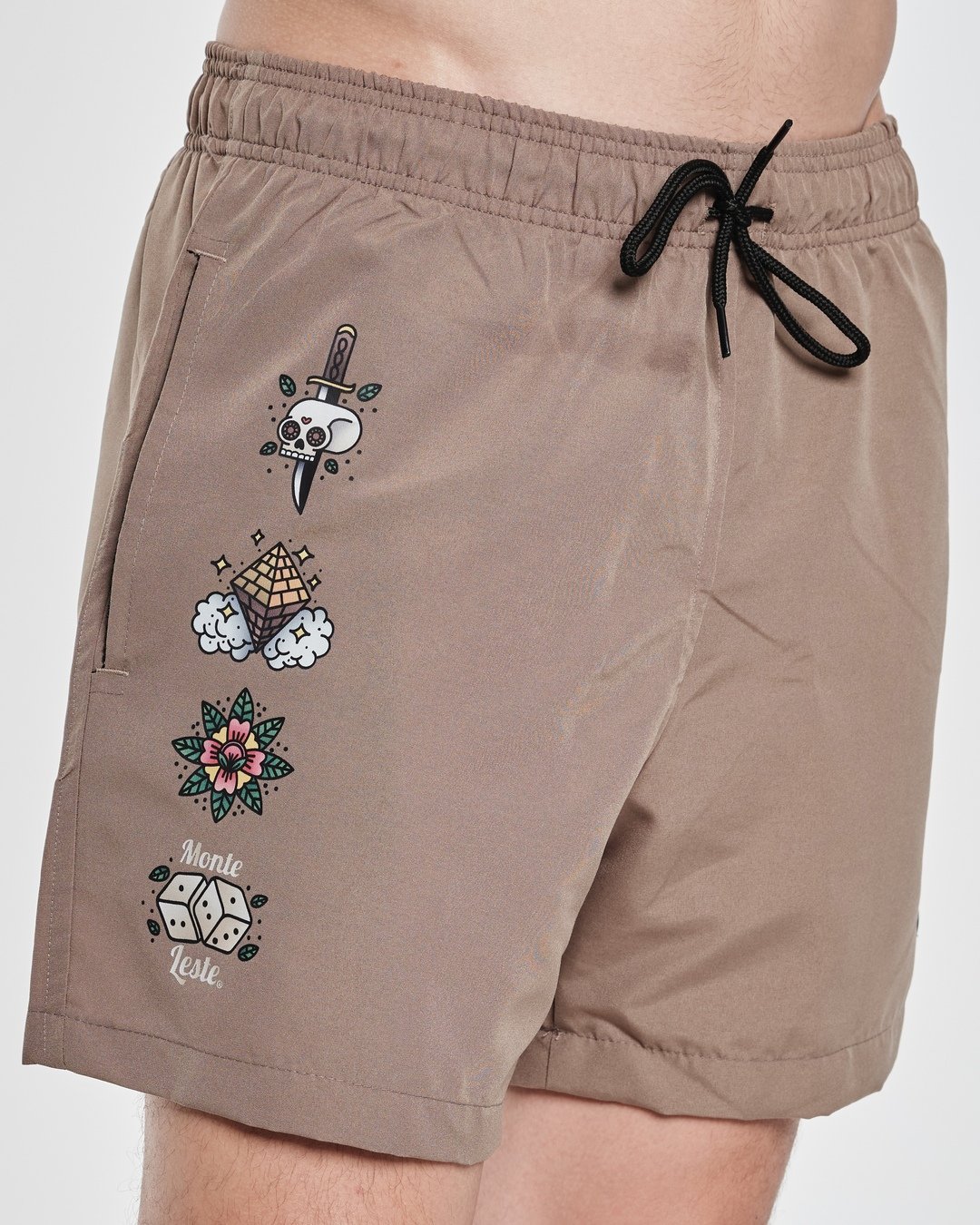 Shorts Water Wave - Skull Kaki
