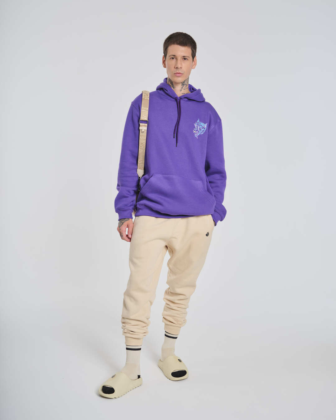 Sweatshirt Kangaroo Hooded - Glasses Purple