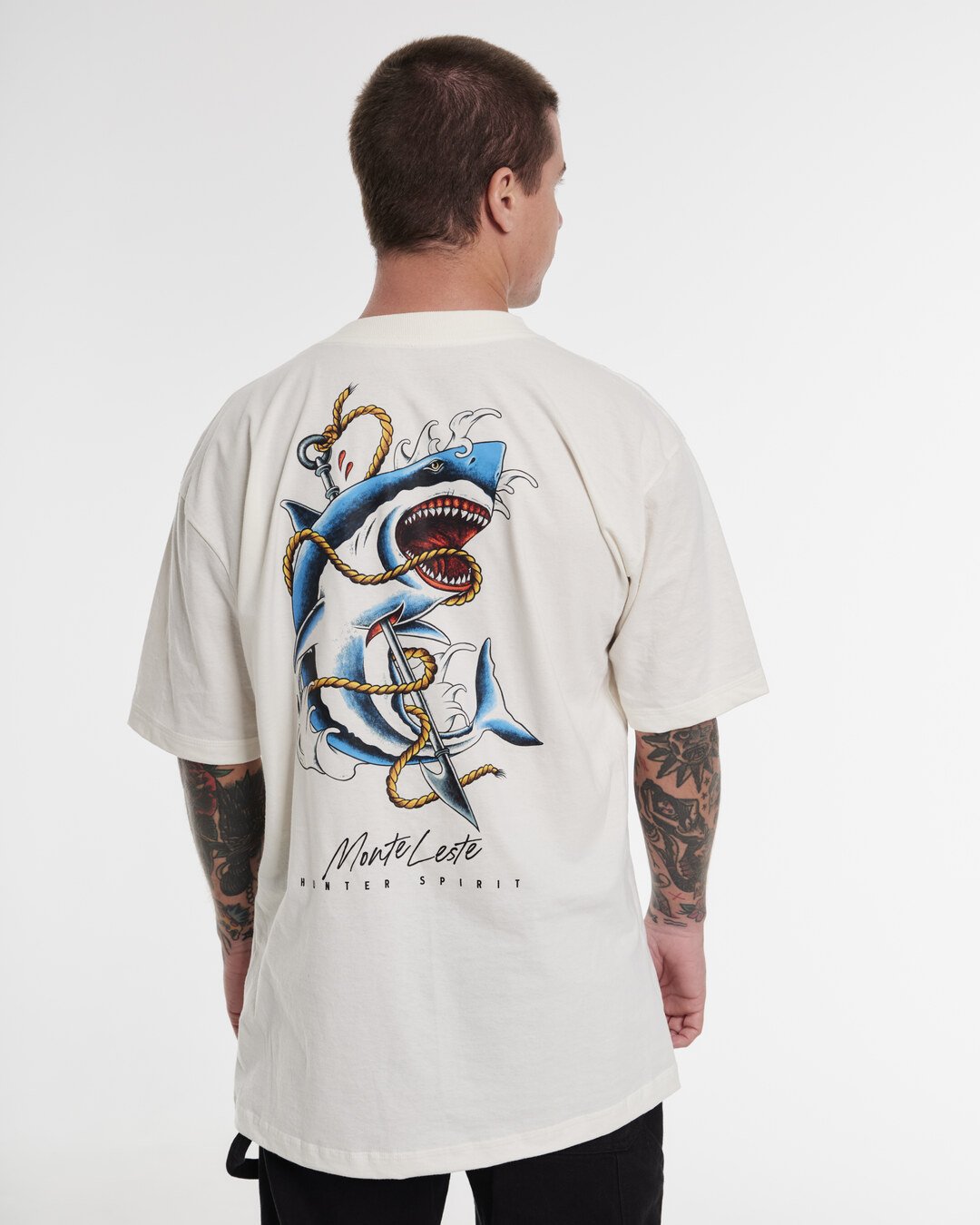 T-Shirt Oversized Printed Hunted - Off White