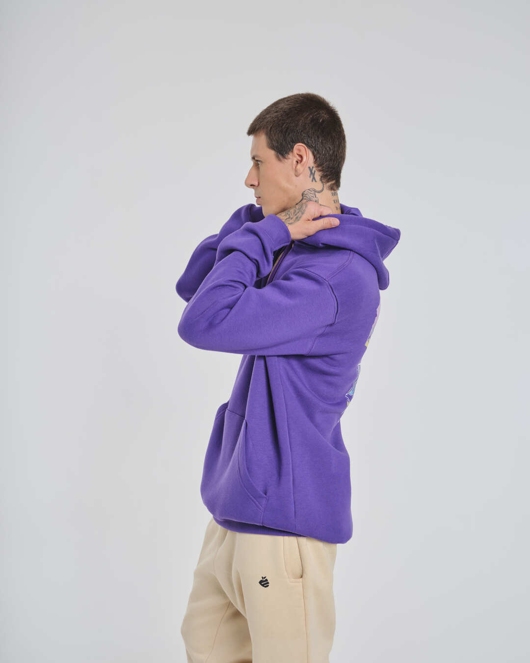 Sweatshirt Kangaroo Hooded - Glasses Purple