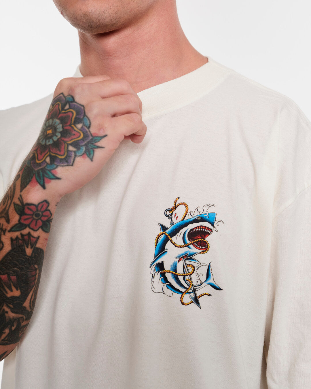 T-Shirt Oversized Printed Hunted - Off White